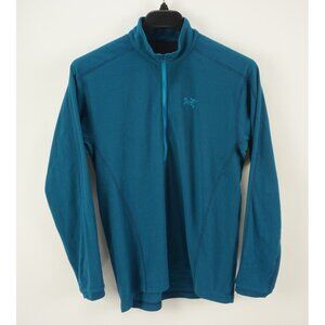 Arc'teryx Delta Half Zip Blue Grid Thermal Fleece 1/2 Zip Pullover Mens Medium